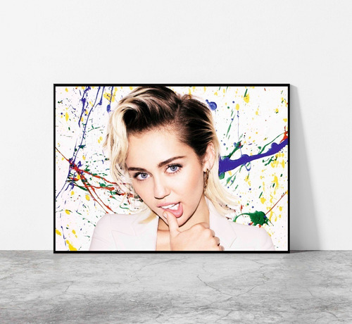 Poster Marco Miley Cirus Color Ilustracion Negro 33x48cm Art