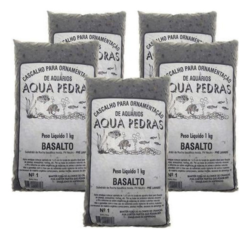 Substrato Basalto Black Aquários E Jardins N1 Combo 5x 1kg