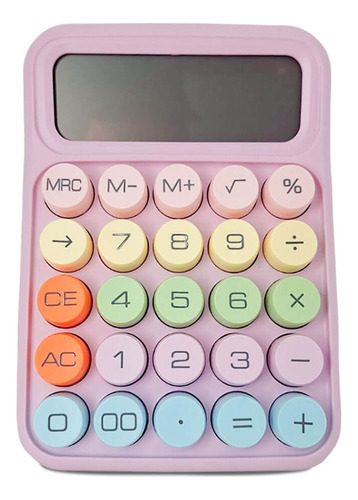 Calculadora Colorida De Mesa Simples 12 Digitos Pequena Cor Rosa