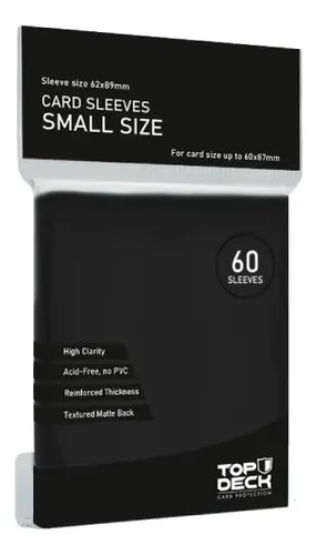 comprar Protector De Cartas Tamaño Small Top Deck Negro (62x89)