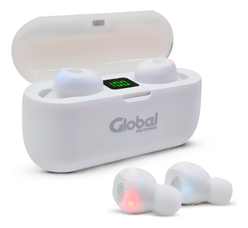 Auriculares In Ear Con Bluetooth Cargador Inalámbricos Color Blanco