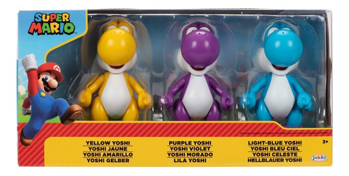 Yoshi 3 Pack, Super Mario Figuras 4 Pulgadas