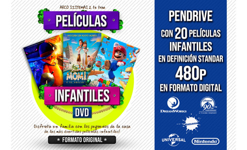 Super Mario Bros + 40 Películas 480p Dvd Hd + Pendrive!!