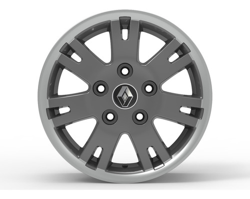 Roda Para Renault Master Liga Leve Aro 16 Tala 7 - 5x130 Cor Grafite B. Borda Diamantada