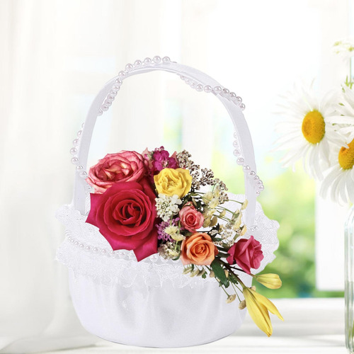 iFCOW Romántica boda flor encaje cinta cesta ceremonia banquete decoración 