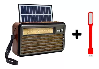 Radio Vintage Am/fm Bluetooth Con Carga Solar Y Power Bank