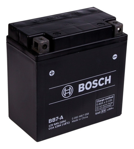 Batería 12n7-4a = 12n7-4b = Bb7-a Bosch Gel 12v 8ah