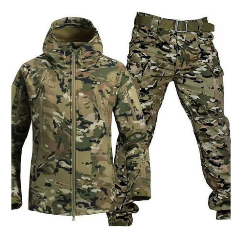 Conjunto De Chaqueta De Lana Polar Militar Al Aire Libre [u]