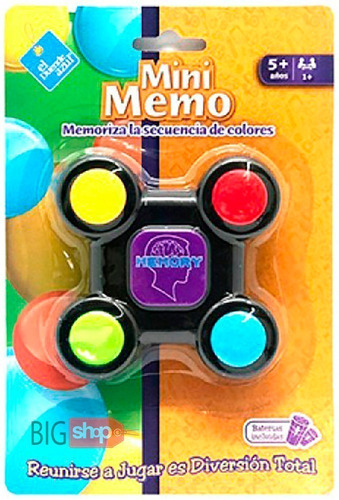 Imagen 4 de 6 de Juego Mini Memo Simon Juego De Memoria Tv Nvo 6904 Bigshop