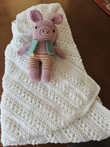 Manta Bebé Tejida A Crochet