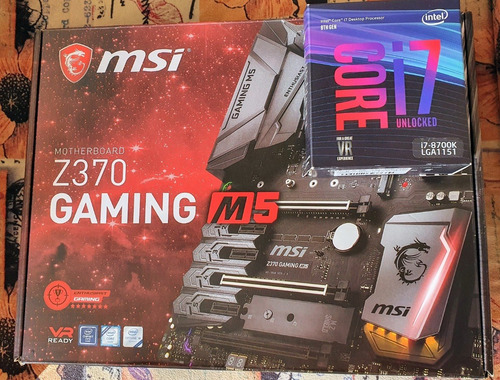 Imagem 1 de 10 de Processador Intel Core I7-8700k + Msi Z370 Gaming M5