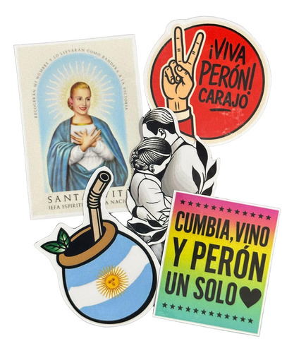 15 Stickers Souvenir Calcomanias Vinilo Eva Y J.d. Perón