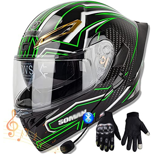 Casco De Moto Abatible Con Bluetooth, Casco Modular Integral