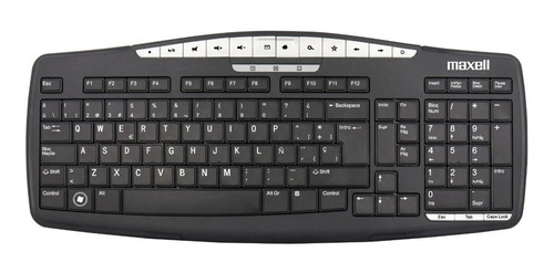 Teclado Pc Multifuncion Maxell Windows Mac Español Usb Color del teclado Negro