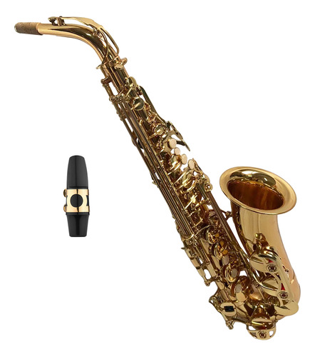 Instrumento De Saxofón Con Cuello Dorado Y Teclas De Concha