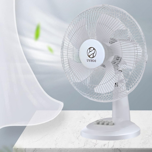 2 Piezas Ventilador De Mesa 16 Pulgadas Oscilatorio 5 Aspas Estructura Blanco Aspas Blanco Diámetro 36 Cm Frecuencia 60 Material De Las Aspas Plástico