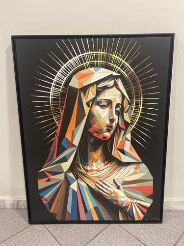 Quadro Maria Geométrica| 100x75 Mold Filete Preta Mostruário