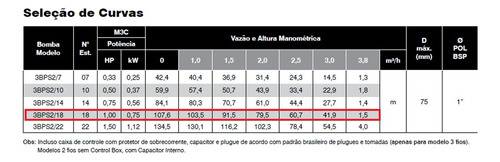 Bomba Caneta Submersa Poço Ebara 3bps2/18 1,0cv + Box 127v