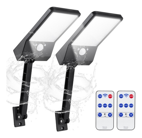 Imagen 1 de 7 de 48led Lámpara Solar De Pared Flexible 48led Negro 2pack