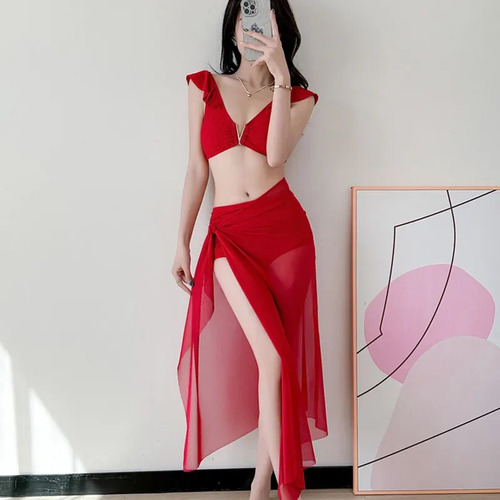 Conjunto De Bikini De Talle Alto Traje De Baño De Color Liso