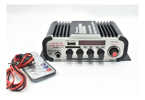 Potencia Con Radio Bluetooth Usb Is-amp221bt 40wrms 12v Color Negro