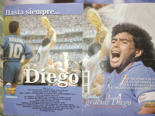 Poster De Diego A. Maradona - Año 2001 - Gracias Diego