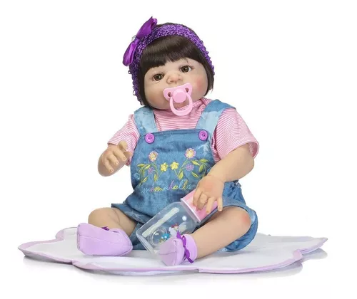 Bebe Reborn Menina 100% Silicone 55 Cm - Produto No Brasil