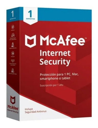 Imagen 1 de 1 de Antivirus Mcafee Internet Security 1 Dispositivo 1 Año Promo
