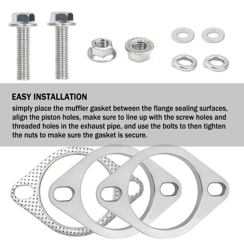 Kit De Reparación De Brida De Escape De 2.5 Pulgadas, ...