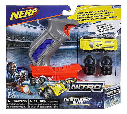 Nerf Nitro Set De Auto Amarillo Throttleshot Blitz