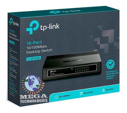 Switch Tp-link 16 Puerto 10/100mbps Up To 200mbps Tl-sf1016d