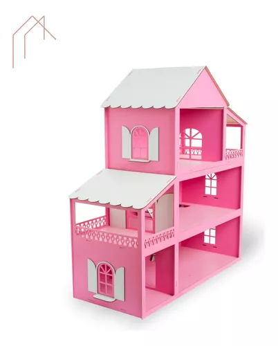 Casinha Boneca Barbie Mdf Grande + 36 Móveis + Parque no Shoptime