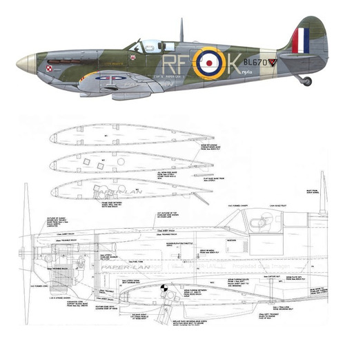 Plano Rc Spitfire Mk V (leer Envío Antes De Comprar)