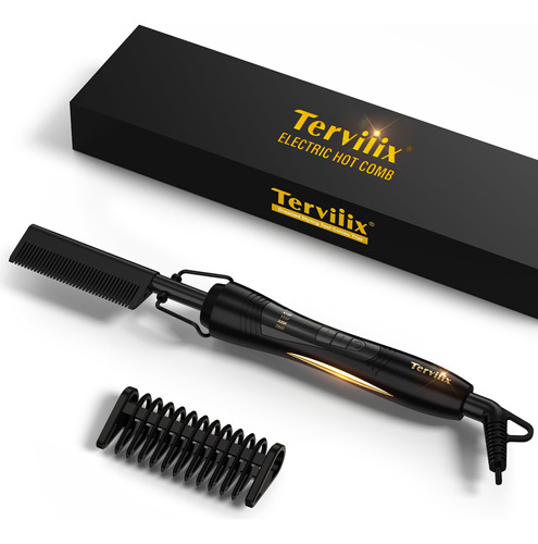 Terviiix Electric Hot Comb For Black Women Hair, Anti-scald.