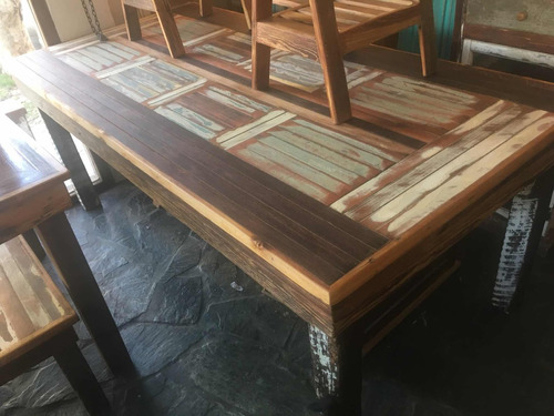 Mesas De Comedor Madera Reciclada Vintage Rústicas 2x1