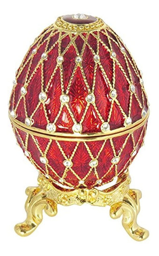 Borgoña Ruso Faberge Estilo Huevo Hecho Con Cristales De Sw