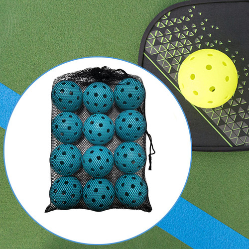12x Bolas De Pickleball, Pelota De Competición Azul Claro