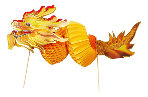 Dragón De Papel De Año Nuevo Chino 3d, 300cm Amarillo