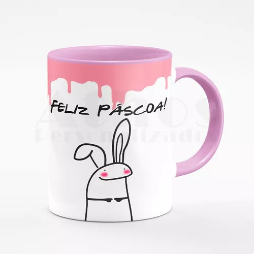 Caneca da Rainha Meme Flork Boneco Palito Rosa