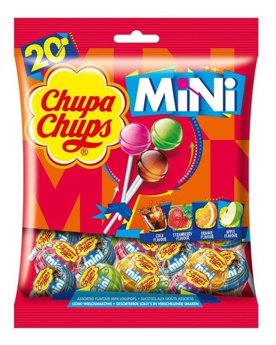 Chupa Chups Mini Pirulito Corante Natural 20 Peças 120g