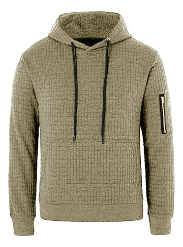 Sudadera Capucha Jacquard Cuadro Para Hombre Manga Larga