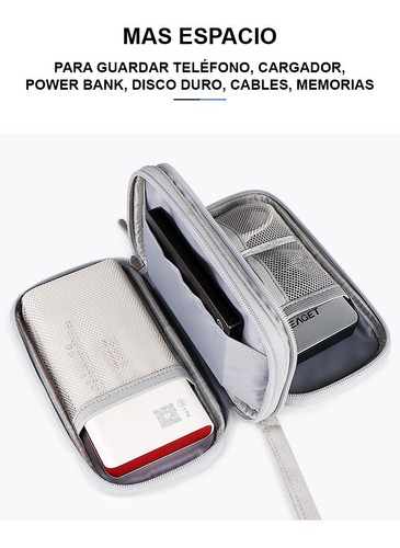Imagen 10 de 10 de Bolsa Portatil, Organizador, Power Bank, Movil, Cargador