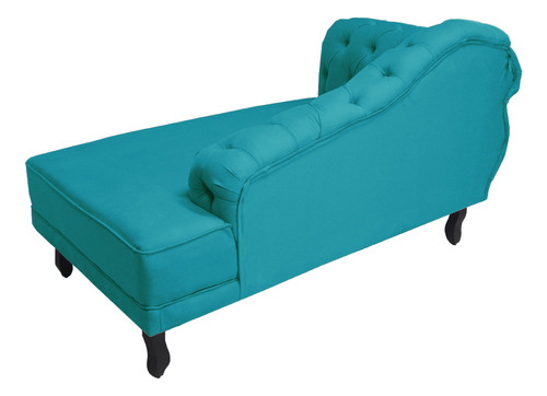 Recamier Divã Larissa Lado Direito Suede Azul Turquesa