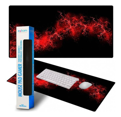 Mouse Pad Gamer 700 X 350 ( Raio Vermelho )