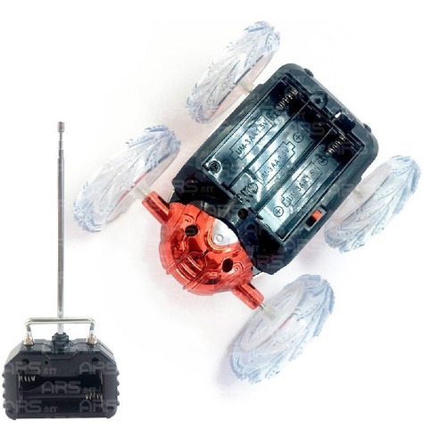 Carrinho Controle Remoto Carro Maluco Gira 360º C/ Luzes Led