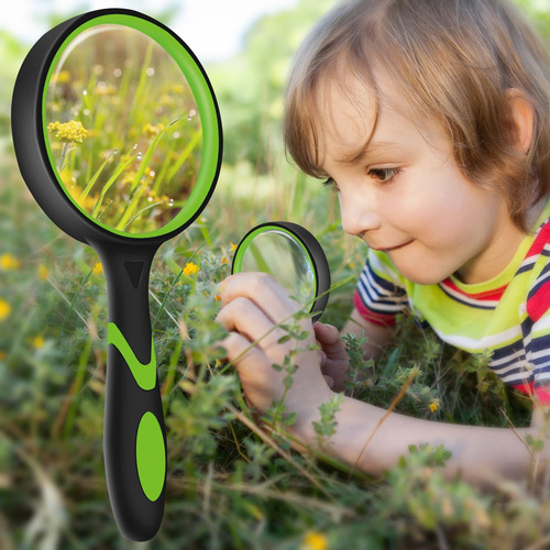 2 Pack 75mm 10x Handheld Magnifying Glass Shatterproof