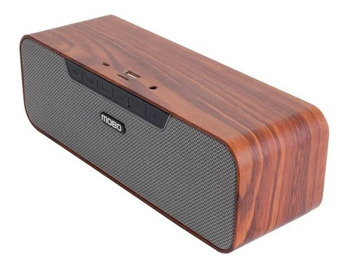 Bocina Bluetooth Mobo Wood Café Con Gris-envio Gratis