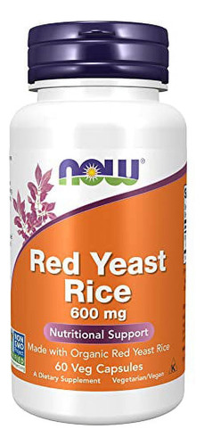 Red Yeast Rice 600 Mg 60 Cápsulas Vegetales Now