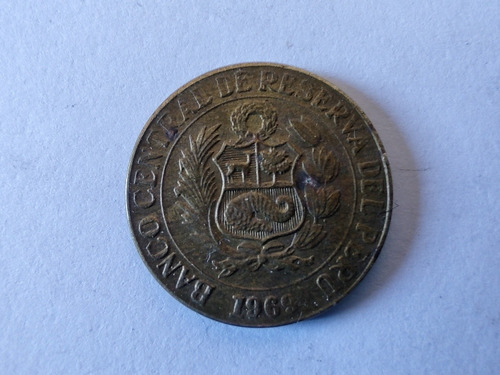 Moneda Perú 10 Centavos 1969 Copihue (x1625