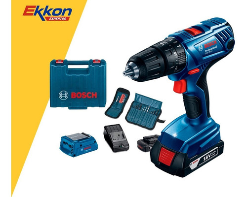 Imagen 3 de 8 de Taladro Atornill Inalam Bosch 18v 10mm C/perc 2bat 23 Accs